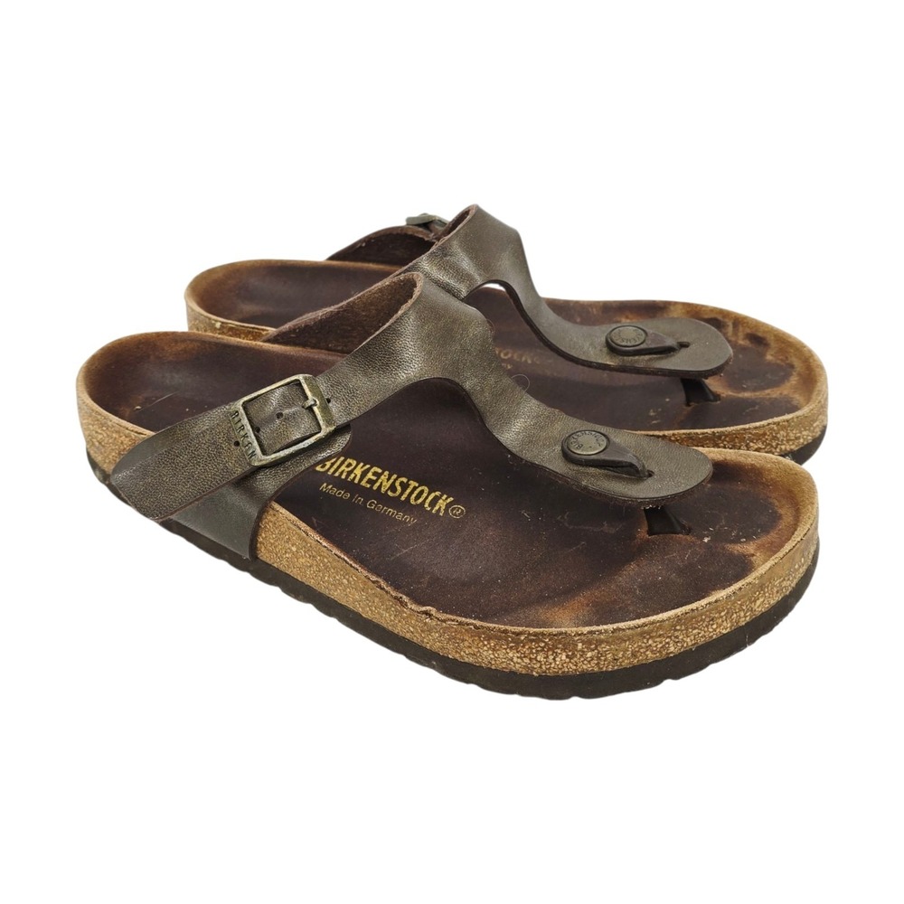 Birkenstock Gizeh Womens 8 (39) Metallic Bronze Birko-Flor Thong Sandal